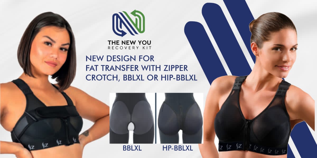 BBL, Hip relief, 360 Lipo & fat grafting to hips with Zipper crotch compression Garment, bbl compression garment, Lipo compression garment, bbl faja, zipper crotch faja, zipper crotch bbl garment, BBl hip relief compression garment, bbl garment with no compression to buttoks, bbl faja - The New You Recovery Kit