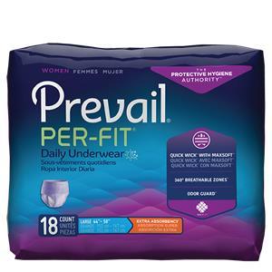 Prevail Underwear for Women Lge. 44"-58" (1 case,4 Pack,72 count) ($0.64/count) - The New You Recovery Kit